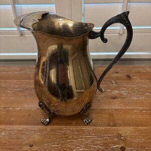 Vintage Leonard Silverplate Claw Feet Water Pitcher with Ice Guard